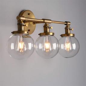 img 3 attached to 💡 Phansthy 3-Light Wall Fixture Bathroom Vanity Lighting with 5.6" Clear Glass Globe Lamp Shade, Antique Design