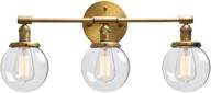 💡 phansthy 3-light wall fixture bathroom vanity lighting with 5.6" clear glass globe lamp shade, antique design логотип