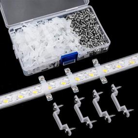 img 4 attached to 🔩 Securely Mount 200 Pieces of Christmas Silicone LED Light Strip with Two Side Fixing Clips and 400 Screws - Compatible with 14 mm Wide Non-Waterproof 3528/5050/5630/WS2812b LED Light Strip