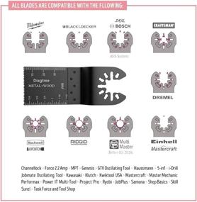 img 2 attached to Efficient Diagtree 50Pack Bi-Metal Multitool Blade Set - Compatible with Fein Multimaster, Dremel Multi-Max, Dewalt, Craftsman, Ridgid, Makita, Milwaukee, Rockwell (50pcs Bi-Metal)