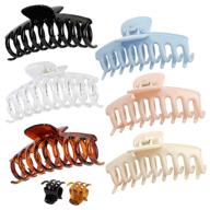 🎀 pastel big hair claw clips - 4.3 inch strong hold hair barrettes for thick hair women girls - hair styling accessories set with 2 mini hair grips logo