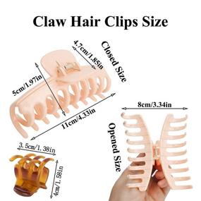 img 3 attached to 🎀 Pastel Big Hair Claw Clips - 4.3 Inch Strong Hold Hair Barrettes for Thick Hair Women Girls - Hair Styling Accessories Set with 2 Mini Hair Grips