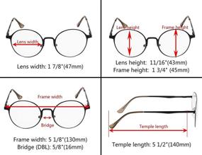 img 1 attached to 👓 Stylish 4-Pack Round Reading Glasses for Women - Retro Readers Set