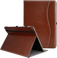 premium leather ztotop case for ipad pro 12.9 inch 2017/2015 (old model,1st & 2nd gen) - business folio cover with document card slots, auto wake/sleep, multiple viewing angles - brown logo