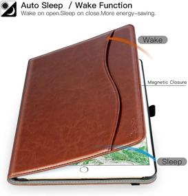 img 2 attached to Premium Leather Ztotop Case for iPad Pro 12.9 Inch 2017/2015 (Old Model,1st & 2nd Gen) - Business Folio Cover with Document Card Slots, Auto Wake/Sleep, Multiple Viewing Angles - Brown