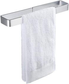 img 4 attached to 🛀 KES Self Adhesive Towel Bar for Bathroom - 15.7-Inch Stick on Towel Rack, No Drill Wall Mounted - Aluminum Silver BTH402S40