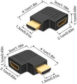 img 3 attached to 🔌 7 Pack HDMI Angled Adapter Combo, 3 Pcs Vertical Flat Left & Right 90 Degree Angle with 4 Pcs 270 & 90 Degree Male to Female HDMI Adapter, Gold-Plated 3D Supported TV Connector Set