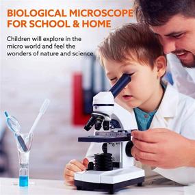 img 2 attached to 🔬 Enhanced 40X-1600X Microscopes Kit for Kids, Students, and Adults: Includes Microscope Slides Set, Phone Adapter; Ideal for School, Laboratory, and Home Education