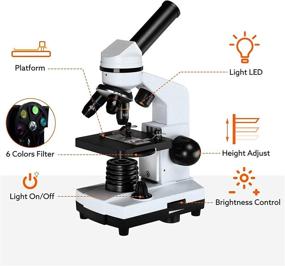 img 1 attached to 🔬 Enhanced 40X-1600X Microscopes Kit for Kids, Students, and Adults: Includes Microscope Slides Set, Phone Adapter; Ideal for School, Laboratory, and Home Education