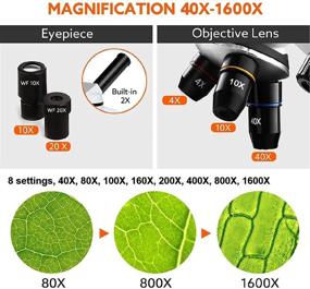 img 3 attached to 🔬 Enhanced 40X-1600X Microscopes Kit for Kids, Students, and Adults: Includes Microscope Slides Set, Phone Adapter; Ideal for School, Laboratory, and Home Education