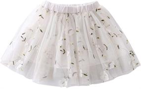 img 4 attached to Embroidery Flowers Tulle Skirt Years Girls' Clothing