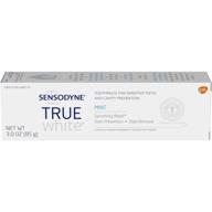 🦷 sensodyne true white fluoride toothpaste for sensitive teeth, mint - 3.0 oz (pack of 3): achieve a whiter smile with effective sensitivity relief logo