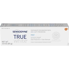 img 4 attached to 🦷 Sensodyne True White Fluoride Toothpaste for Sensitive Teeth, Mint - 3.0 oz (Pack of 3): Achieve a Whiter Smile with Effective Sensitivity Relief