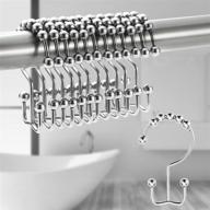 🚿 tenovel stainless steel double slide shower hooks: rust-resistant shower curtain rings set of 12 logo