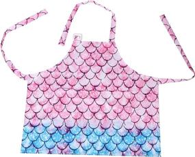 img 1 attached to 👦 Весёлый и практичный детский фартук: регулируемый кухонный фартук для девочек и мальчиков с удобными карманами.