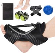 aojun 8-piece night splint for plantar fasciitis support - 🦶 ankle brace and foot compression for plantar fasciitis pain relief in black logo