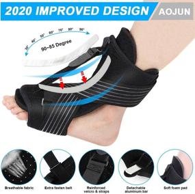 img 3 attached to Aojun 8-Piece Night Splint for Plantar Fasciitis Support - 🦶 Ankle Brace and Foot Compression for Plantar Fasciitis Pain Relief in Black