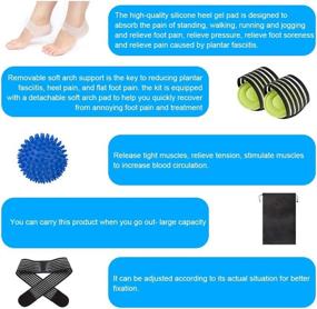 img 1 attached to Aojun 8-Piece Night Splint for Plantar Fasciitis Support - 🦶 Ankle Brace and Foot Compression for Plantar Fasciitis Pain Relief in Black