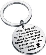 feelmem firefighter gift: let love protect you - fireman keychain, perfect idea for fireman boyfriend logo