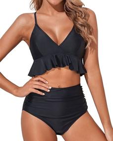 img 4 attached to Tempt Me Swimsuit Waisted Swimwear