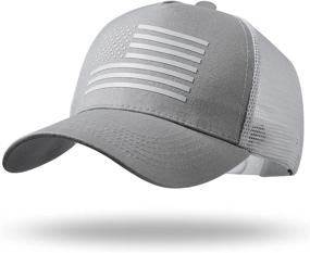 img 4 attached to 🧢 Classic American Flag Trucker Hat: Snapback Baseball Cap for Men and Women - Breathable Mesh Side, Adjustable Fit - Perfect for Casual Wear