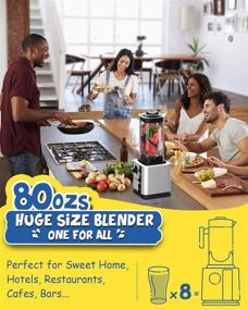 img 3 attached to 🥤 CRANDDI K95-S Professional Countertop Blenders: 1800W High-Speed Shakes and Smoothies | Variable Speed | Self-Cleaning + 80oz BPA-Free Jar