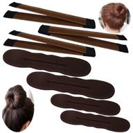 🎀 yucool magic bun maker set - 3 pack mini buns & donut thin hair ballet bun maker with 4 pack foam sponge bun maker (2 small, 2 large) - brown hair accessories logo