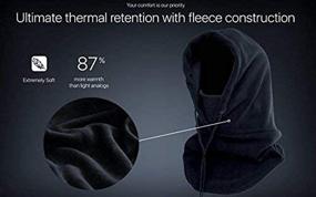 img 1 attached to 🧣 Ultimate Thermal Retention: Windproof Balaclava Fleece Hood for Skiing, Moisture Wicking & Performance Design - Black, One Size