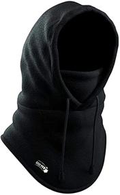 img 4 attached to 🧣 Ultimate Thermal Retention: Windproof Balaclava Fleece Hood for Skiing, Moisture Wicking & Performance Design - Black, One Size