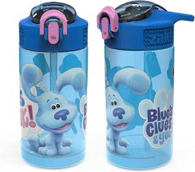 img 4 attached to 🍼 Zak Designs Kids Durable Plastic Spout Cover and Built-in Carrying Loop, Leak-Proof Travel Water Bottles (16oz, 2pc Set), Blue's Clues 2-Pack