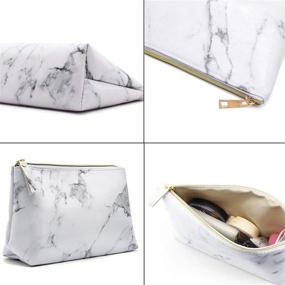 img 2 attached to Makeup Purse Travel Marble Cosmetic