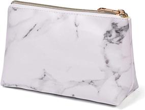 img 3 attached to Makeup Purse Travel Marble Cosmetic