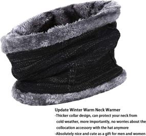 img 2 attached to Winter Beanie Hat Scarf Set: Cozy Knit with Fleece Lining for Men and Women