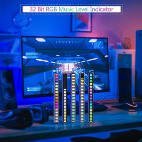 img 2 attached to 🎶 RGB Bar LED Дисплей: 32-битный световой индикатор уровня музыки с управлением голосом, аудио спектром, ритмическим световым импульсом и красочным сигналом.