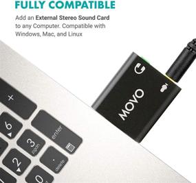 img 1 attached to 🎧 Movo USB-AC 3.5mm TRS Microphone to USB 2.0 Stereo Audio Adapter - Enhance PC and Mac Sound Experience!