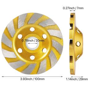 img 1 attached to 🛠️ Yellow Turbo Row Diamond Grinding Cup Wheel Disc for Concrete Sanding: Walls, Floors, Granite, Marble, Masonry