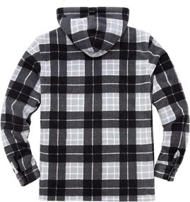 img 3 attached to 👕 ZENTHACE Men's Sherpa-Lined Flannel Plaid Shirt Jacket with Detachable Hood