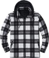 👕 zenthace men's sherpa-lined flannel plaid shirt jacket with detachable hood logo