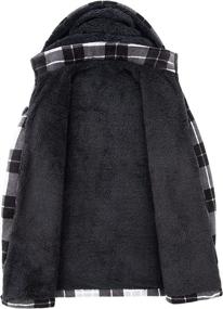 img 2 attached to 👕 ZENTHACE Men's Sherpa-Lined Flannel Plaid Shirt Jacket with Detachable Hood