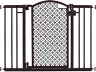 🚪 metal baby gate with bronze finish, arched doorway design – 30” tall, fits 28” to 42” wide openings, ideal for doorways and stairways, home decorative walk-thru baby and pet gate logo