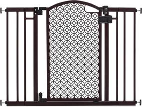 img 4 attached to 🚪 Metal Baby Gate with Bronze Finish, Arched Doorway Design – 30” Tall, Fits 28” to 42” Wide Openings, Ideal for Doorways and Stairways, Home Decorative Walk-Thru Baby and Pet Gate