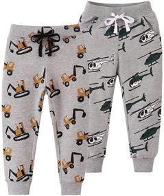 img 4 attached to AQEACARMON Toddler Dinosaur Drawstring Sweatpants Boys' Clothing in Pants