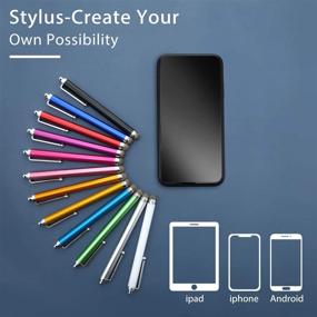 img 1 attached to 🖊️ 36-Piece Fiber Tip Stylus Pens Series for Universal Touch Screen Devices - Compatible with iPhone, iPad, Tablets (12 Vibrant Colors)