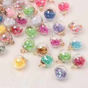 img 3 attached to 🌈 50 Pieces Colorful Glass Charms with Star Pendant for DIY Craft Jewelry Making - HAPY SHOP 16mm Crystal Glass Ball Craft Accessory