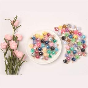 img 1 attached to 🌈 50 Pieces Colorful Glass Charms with Star Pendant for DIY Craft Jewelry Making - HAPY SHOP 16mm Crystal Glass Ball Craft Accessory