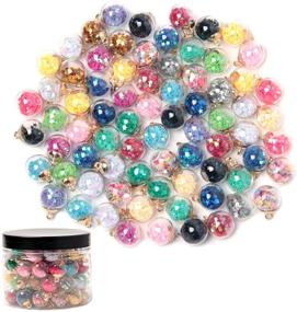 img 4 attached to 🌈 50 Pieces Colorful Glass Charms with Star Pendant for DIY Craft Jewelry Making - HAPY SHOP 16mm Crystal Glass Ball Craft Accessory