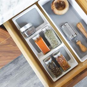 img 2 attached to 🌶️ madesmart Basic Spice Drawer Organizer - White , BASIC COLLECTION , 3-Compartments , Kitchen Organizer , Non-slip Lining , BPA-Free