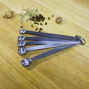 img 1 attached to 🥄 Heavy Duty Stainless Steel Measuring Spoons Set - Tablespoon for Dry or Liquid Ingredients, Mini Spoon for Baking, Fits in Spice Jar - Set of 5