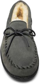 img 2 attached to Мокассины Minnetonka Golden Sheepskin с подошвой из овечьей шерсти для мужчин - обувь для лодыжек и слипонов