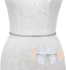 img 3 attached to Enhance Your Bridal Look with AWAYTR Rhinestone Belt - Perfect Sash Accessory for Wedding Dresses and Prom Gowns